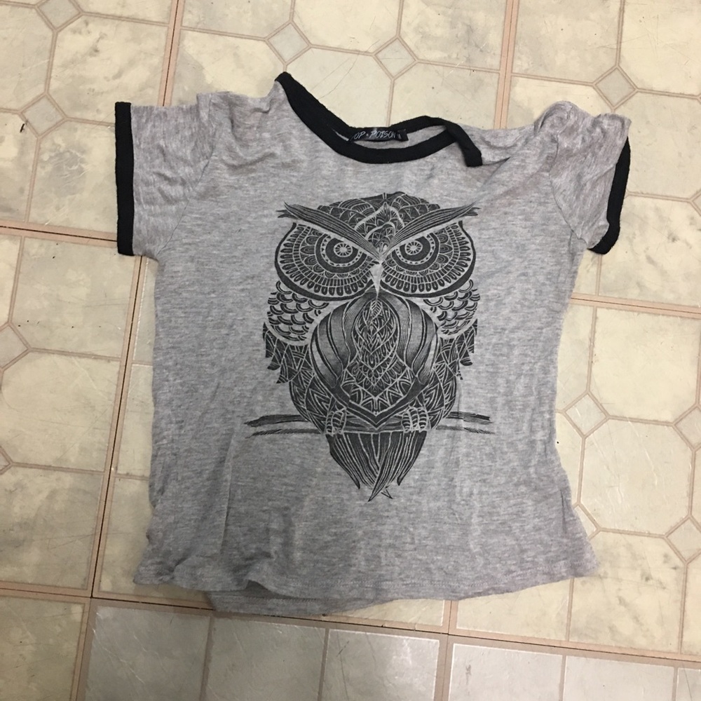 (194) Grey Owl Crop Top